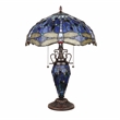 Pemberly Row 3-Light Glass & Metal Table Lamp in Multi-Color