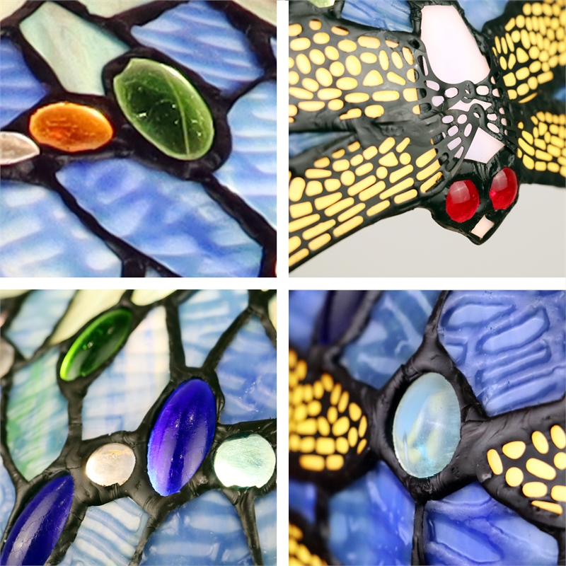 Pemberly Row 3-Light Glass & Metal Table Lamp in Multi-Color