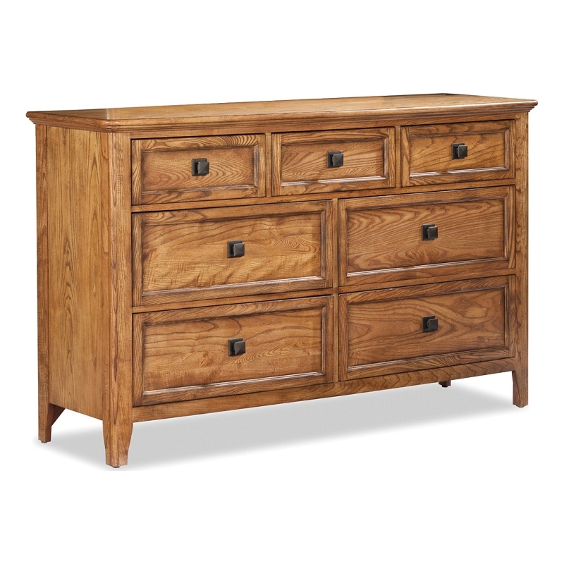 Pemberly Row Bedroom 7-Drawer Transitional Wood Dresser in Ash