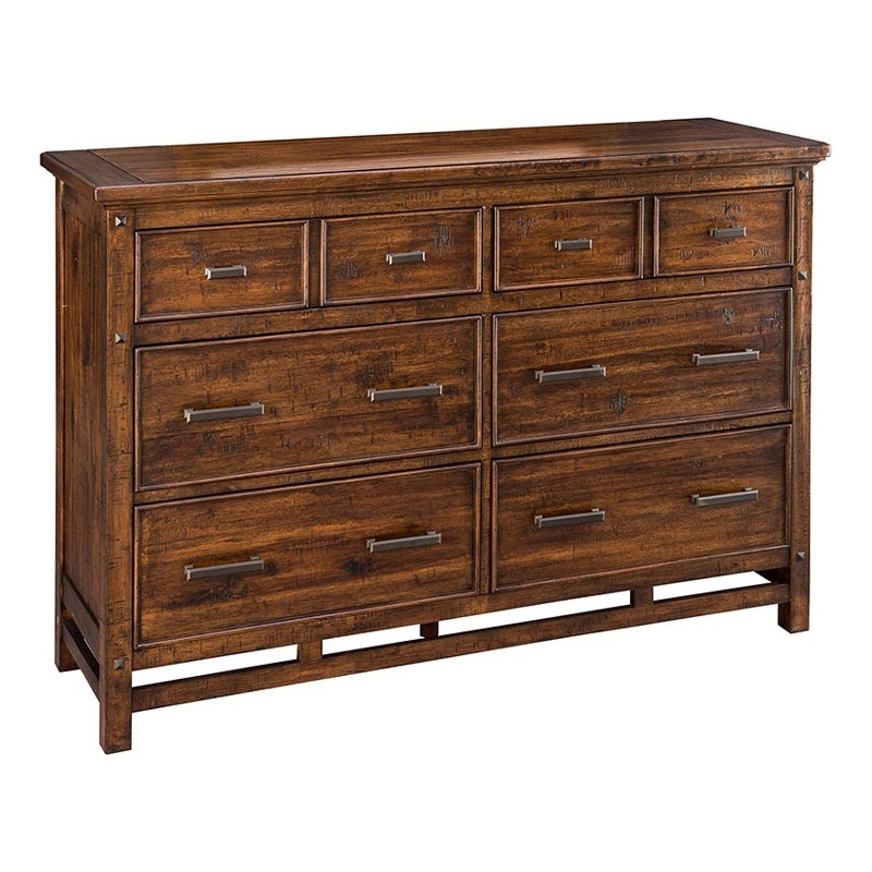 Pemberly Row Contemporary Bedroom 6-Drawer Wood Dresser in Brown