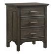 Pemberly Row Modern Bedroom 3-Drawer Wood Nightstand in Charcoal