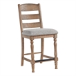 Pemberly Row Modern Wood Ladder Back Stool in Brown (Set of 2)