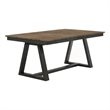 Pemberly Row Modern Transitional Wood Trestle Table in Brown/Pecan