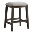 Pemberly Row Transitional Wood Backless Stool in Brown (Set of 2)