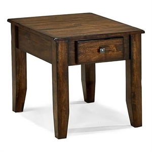 Pemberly Row Modern 22x28&quot Transitional Wood End Table in Brown