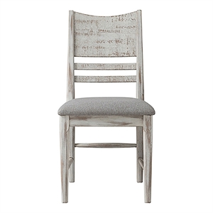 Pemberly Row Modern Rustic Wood Panel Back Chair in White (Set of 2)