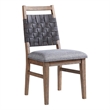 Pemberly Row Transitional Wood Woven Chair in Chestnut (Set of 2)