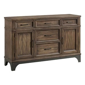 Pemberly Row Contemporary Traditional Wood Sideboard in Gray