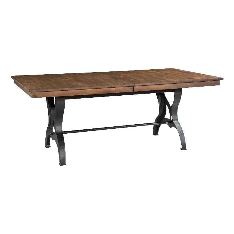 Pemberly Row Transitional Wood Table with Leaf in Copper Finish