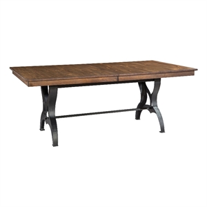 Pemberly Row Transitional Wood Table with Leaf in Copper Finish