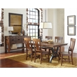 Pemberly Row Transitional Wood Table with Leaf in Copper Finish