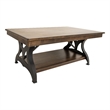Pemberly Row Transitional Wood Coffee Table in Copper Finish