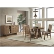 Pemberly Row Round Modern Wood Table in Weathered Oak Finish