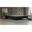 Pemberly Row Queen Wood and Fabric Platform Bed Frame in Stone