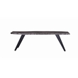 Pemberly Row Contemporary Wood and Metal Dining Bench in Gray