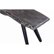 Pemberly Row Contemporary Wood and Metal Dining Bench in Gray