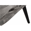 Pemberly Row Contemporary Wood and Metal Dining Bench in Gray