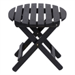 Pemberly Row Adirondack Round Cedar Wood Foldable End Table in Black