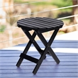 Pemberly Row Adirondack Round Cedar Wood Foldable End Table in Black