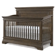 Pemberly Row Traditional Wood Convertible Crib in Rosewood Brown