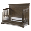 Pemberly Row Traditional Wood Convertible Crib in Rosewood Brown