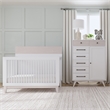 Pemberly Row Modern Wood Convertible Crib in Ash Linen White Finish