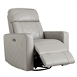 Pemberly Row Wood Leather Power-USB Glider Recliner in Cloud Gray
