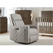 Pemberly Row Wood Leather Power-USB Glider Recliner in Cloud Gray