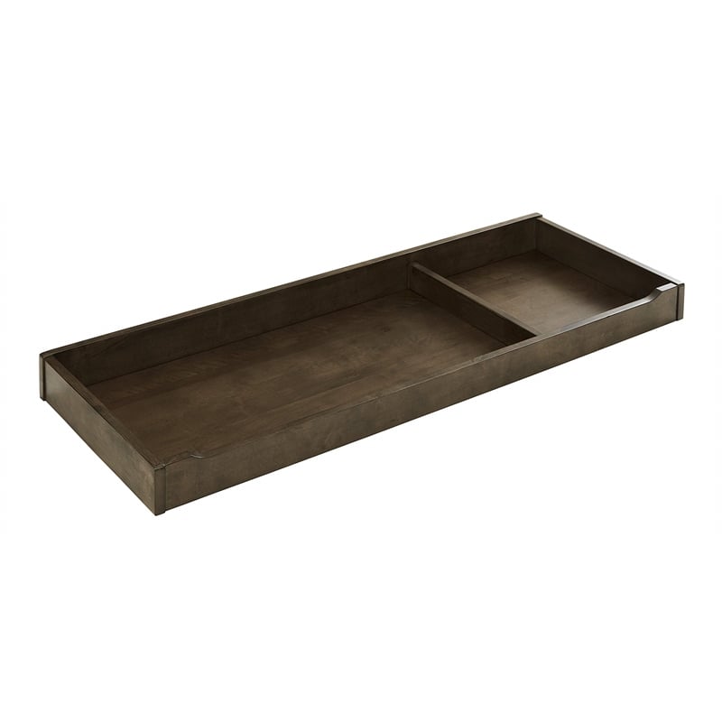 Pemberly Row Dovetail Contemporary Wood Changing Tray in Graphite Gray
