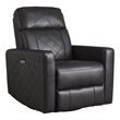 Pemberly Row Modern Wood Leather Power-USB Glider Recliner in Gray