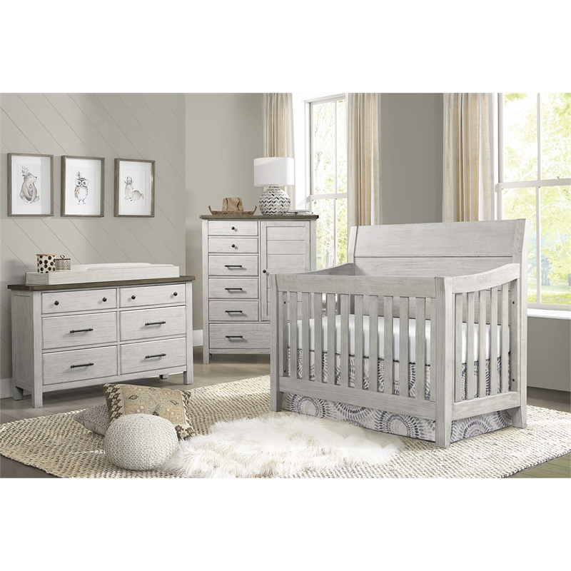 Pemberly Row Wood Toddler Guard Rail in Weathered Washed Sierra