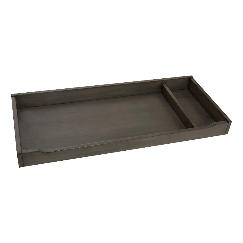 Pemberly Row Modern Farmhouse Wood Changer Topper in Dusk Gray