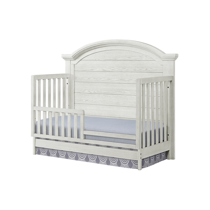 Pemberly Row Modern Traditional Wood Toddler Guard in White Dove