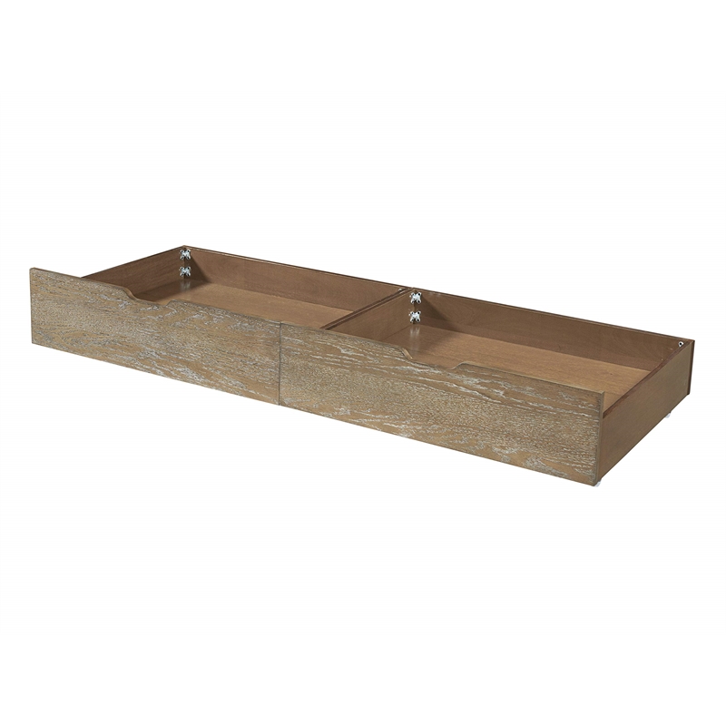 Pemberly Row Traditional Wood Complete Twin Bed in Sandwash Gray