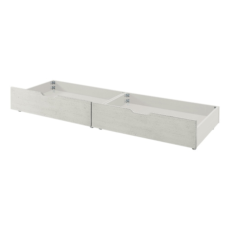 Pemberly Row Wood Storage Drawers in Brushed White (Set of 2)