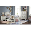 Pemberly Row Traditional Wood Complete Twin Bed in Brushed White
