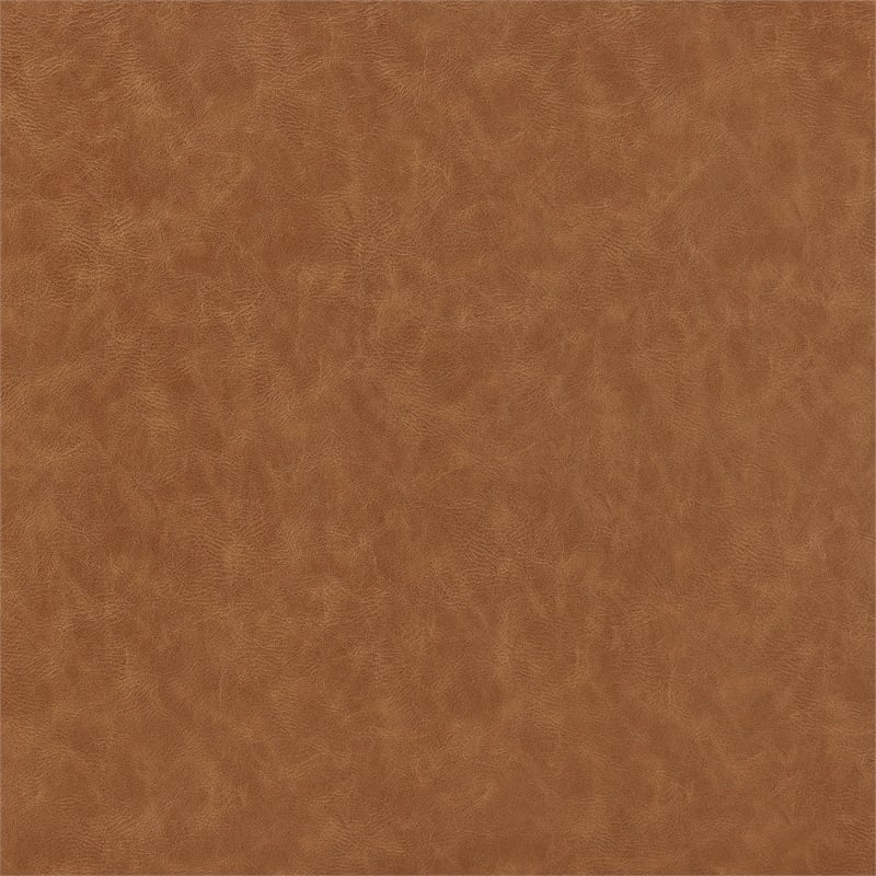 Pemberly Row Mid-Century Faux Leather Bench in Vintage Cider Brown