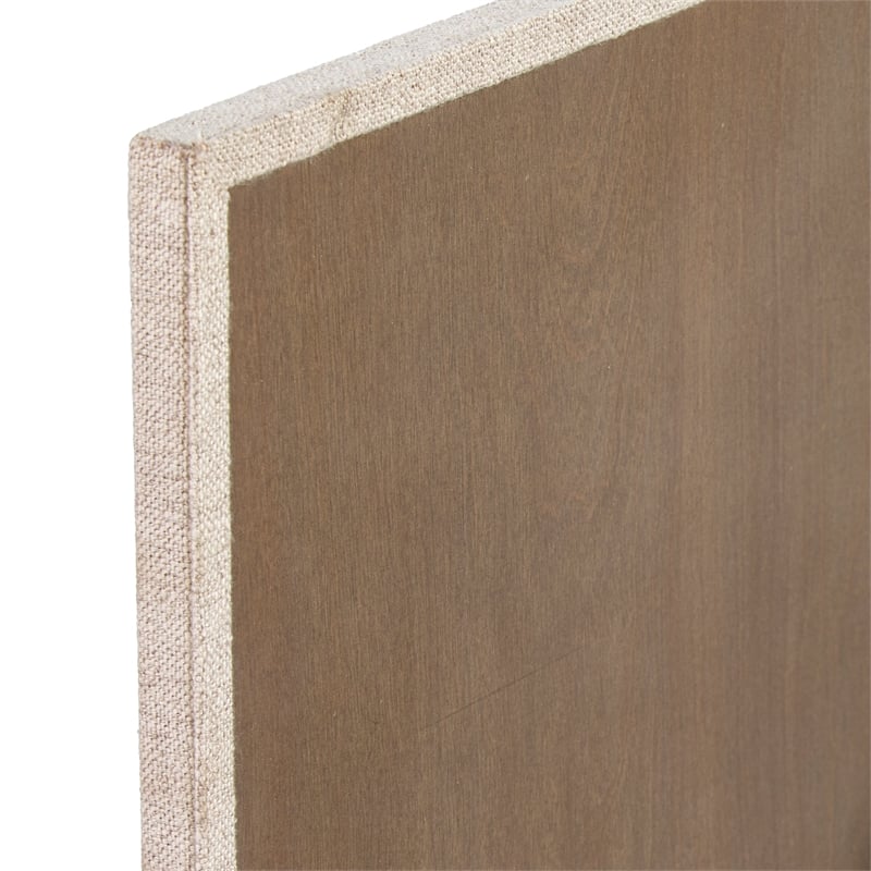 Pemberly Row Modern Wood Iron Linen TV/Media Console in Gray