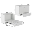 Pemberly Row Full Size Murphy Bed Chest with Mattress & Built-in Charger - White