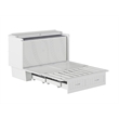 Pemberly Row Full Size Murphy Bed Chest with Mattress & Built-in Charger - White
