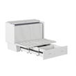 Pemberly Row Full Size Murphy Bed Chest with Mattress & Built-in Charger - White
