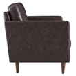 Pemberly Row Modern Style Tufted Vegan Leather Sofa in Brown
