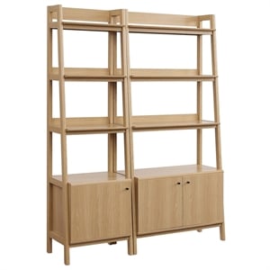 Pemberly Row Particleboard and MDF Bookshelves in Oak (Set of 2)