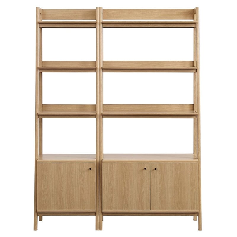 Pemberly Row Particleboard and MDF Bookshelves in Oak (Set of 2)