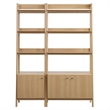 Pemberly Row Particleboard and MDF Bookshelves in Oak (Set of 2)