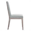 Pemberly Row Solid Wood and Tufted Fabric Dining Side Chair in Light Gray