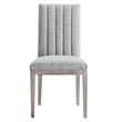Pemberly Row Solid Wood and Tufted Fabric Dining Side Chair in Light Gray