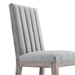 Pemberly Row Solid Wood and Tufted Fabric Dining Side Chair in Light Gray