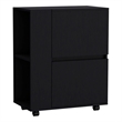 Pemberly Row Modern / Contemporary Bar Cart Black Engineered Wood