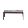 Pemberly Row Scandinavian Wood Coffee Table in Engineered Stone and Walnut